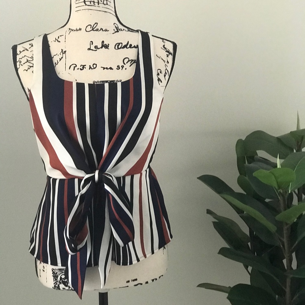 Express striped tank top blouse, small